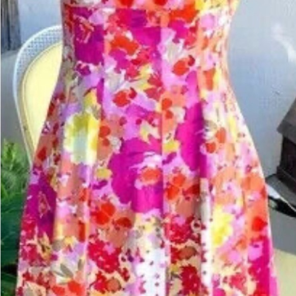 Dressbarn Bright Floral Sleeveless Zip Back Lined Woman's Knee Length Dress - Picture 12 of 12